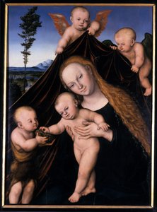 Madonna e Bambino con Giovanni Battista da Lucas the Younger Cranach